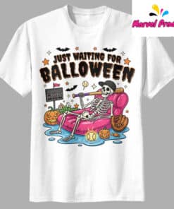 Just Waiting For Balloween Baseball Halloween Shirt2