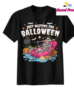 Just Waiting For Balloween Baseball Halloween Shirt