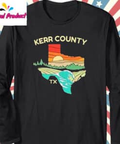 Kerr County Strong Texas Long Sleeve Black