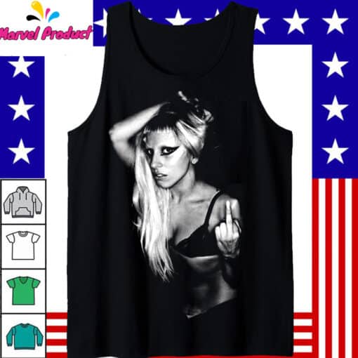 Close-up of Lady Gaga Middle Finger Shirt