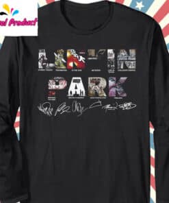 Linkin Park Album Covers Signatures Fan Long Sleeve Black