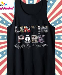 Linkin Park Album Covers Signatures Fan Tank Top Black