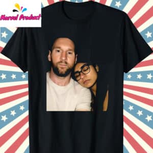 Lionel Messi and Mia Khalifa Graphic T Shirt Black