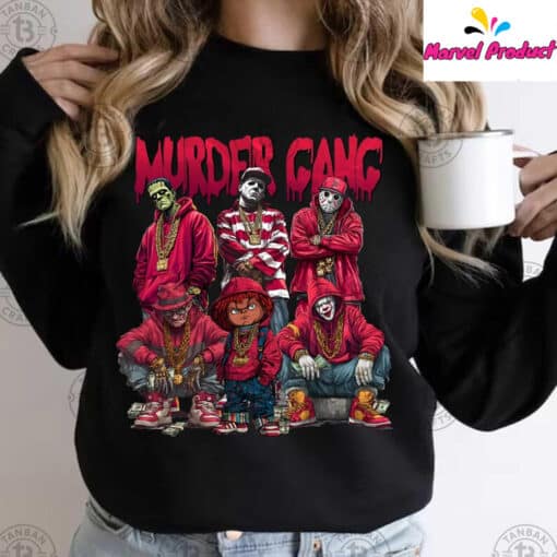Murder Gang Horror Character Rapper Graphic Shirt - Image 2
