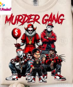 Murder Gang Horror Clown Chucky Graphic Shirt