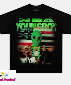NBA Youngboy Green Mask USA Flag Shirt 1