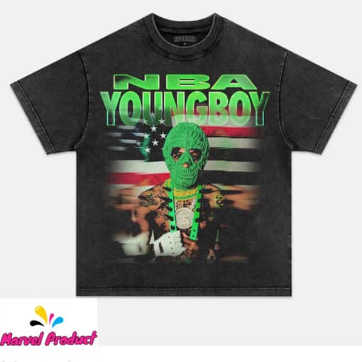NBA Youngboy Green Mask USA Flag Shirt - Image 3