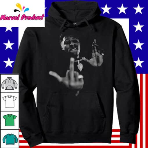 Close-up of NBA Youngboy Middle Finger Shirt