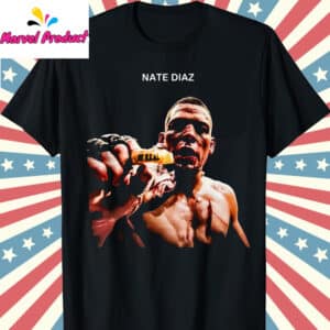 Nate Diaz UFC Fighter Graphic T Shirt Black