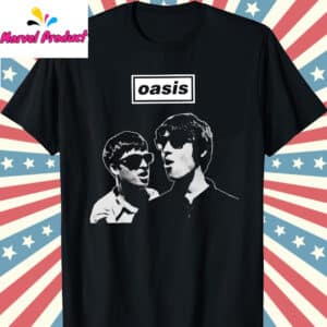 Oasis Band Members Graphic Fan T Shirt Black