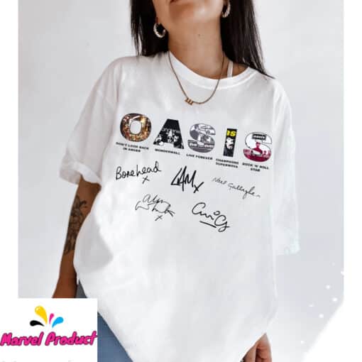 Oasis Band Photo Collage Fan Shirt - Image 2