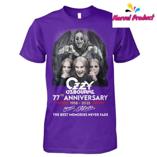 Ozzy Osbourne 77th Anniversary 1958-2025 The Best Memories Never Fade Shirt - Image 2