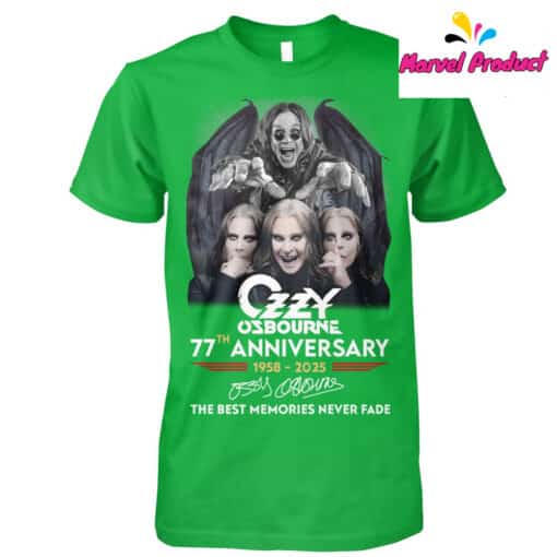 Ozzy Osbourne 77th Anniversary 1958-2025 The Best Memories Never Fade Shirt - Image 3
