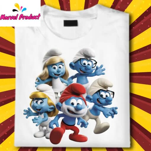 Playful Blue Cartoon Characters Shirt
