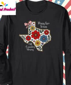 Pray for Texas Flood Long Sleeve Black