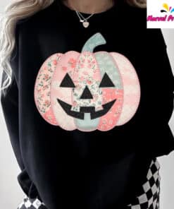 Preppy Floral Pink Pumpkin Shirt