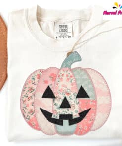 Preppy Floral Pink Pumpkin Shirt3