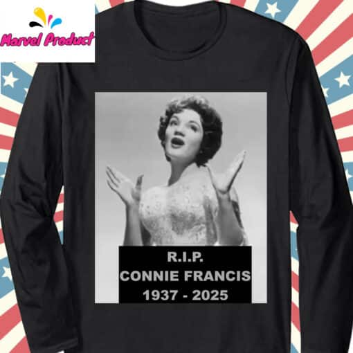 RIP Connie Francis 1937-2025 Memorial Mugshot Graphic Shirt - Image 3