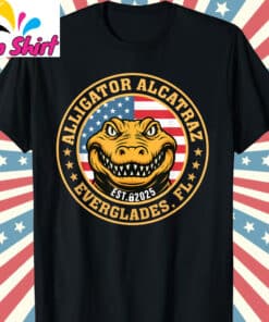 Retro Alligator Alcatraz Everglades Florida EST 2025 T-Shirt