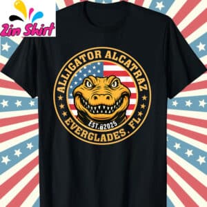 Retro Alligator Alcatraz Everglades Florida EST 2025 T Shirt