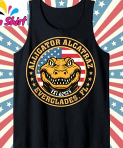 Retro Alligator Alcatraz Everglades Florida EST 2025 T Shirt3