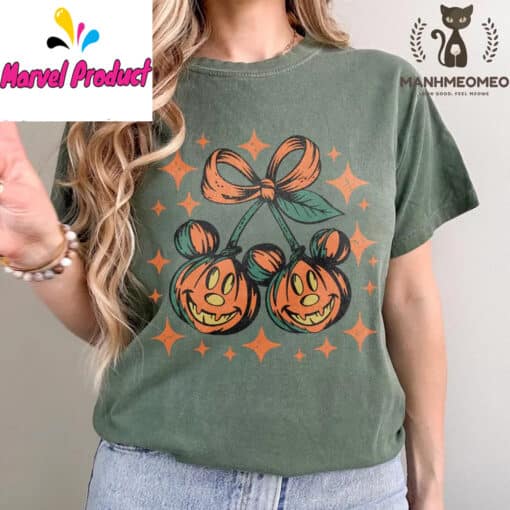 Retro Disney Pumpkin Mickey Shirt - Image 2