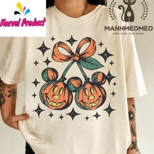 Retro Disney Pumpkin Mickey Shirt - Image 4