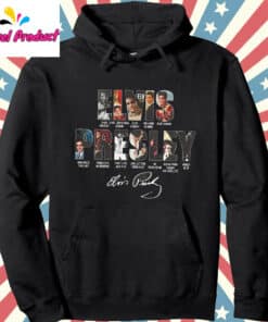 Retro Elvis Presley Rock and Roll Hoodie Black