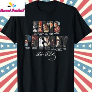 Retro Elvis Presley Rock and Roll T Shirt Black