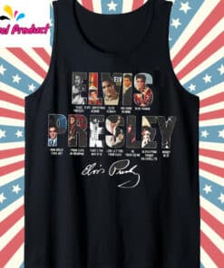 Retro Elvis Presley Rock and Roll Tank Top Black