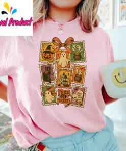 Retro Halloween Cat Ghost Shirt3