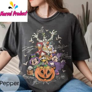 Retro Mickey & Friends with Signs Halloween Shirt 12 Retro Mickey Friends with Signs Halloween Shirt