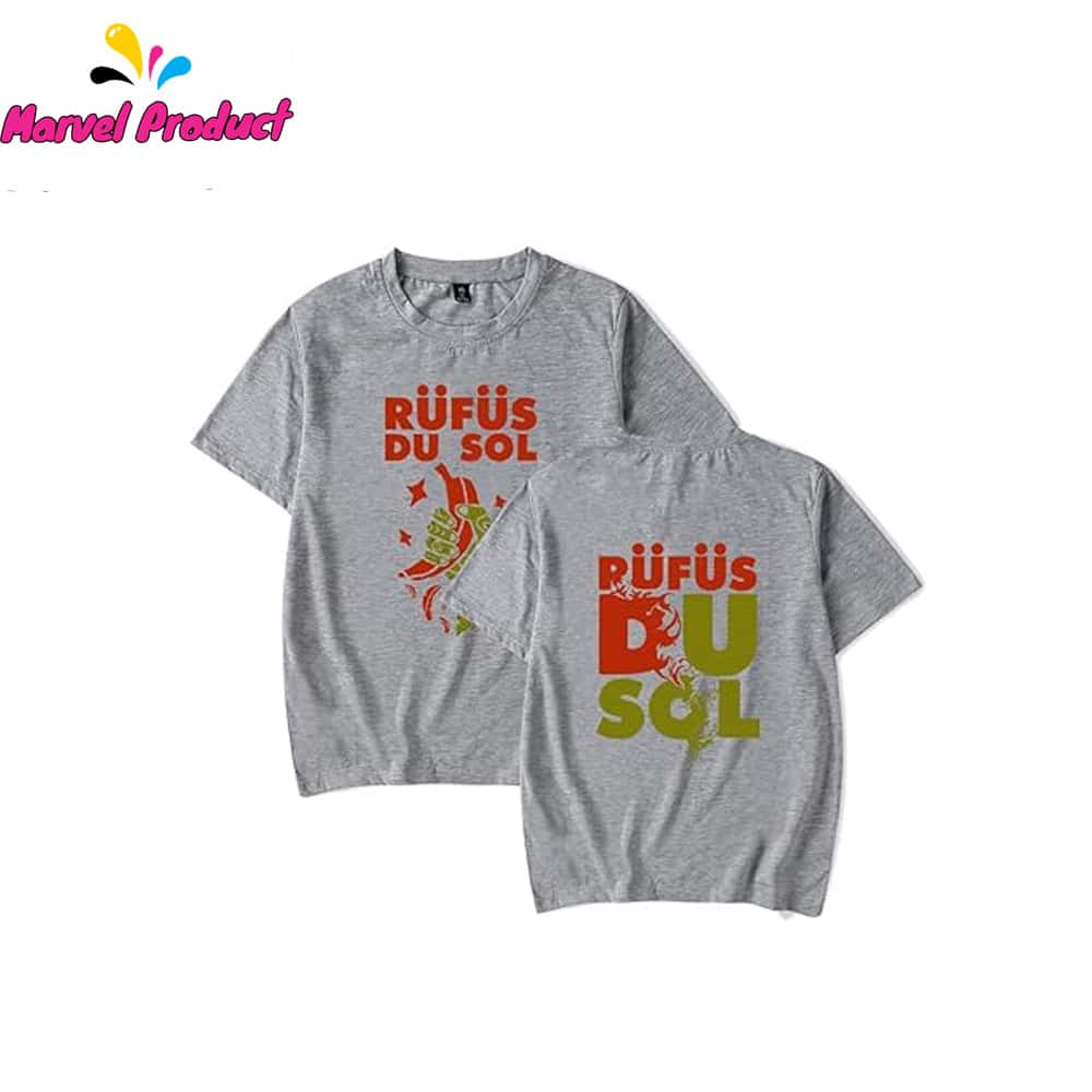 A person wearing the Rufus Du Sol Illustration T-Shirt