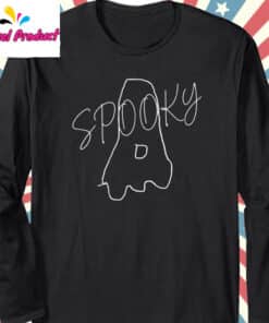 Spooky Halloween Ghost Shirt Long Sleeve Black