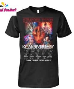Stranger Things 10th Anniversary 2016-2026 Thank You For The Memories Cast Signatures Shirt