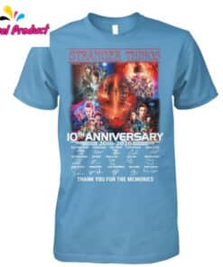 Stranger Things 10th Anniversary 2016 2026 Thank You For The Memories Cast Signatures Shirt1
