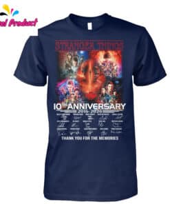 Stranger Things 10th Anniversary 2016 2026 Thank You For The Memories Cast Signatures Shirt3