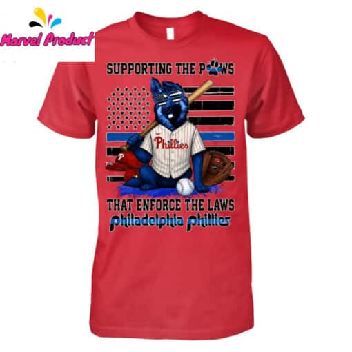 Supporting The Paws That Enforce The Laws Philadelphia Phillies Shirt - Image 3
