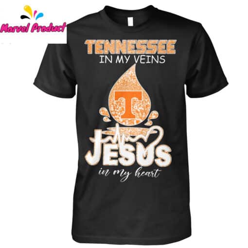 Tennessee In My Veins Jesus In My Heart Graphic Shirt