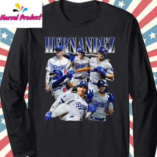 Teoscar Hernandez Dodgers Baseball Player Graphic Shirt - Image 3