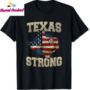 Texas Strong US Flag Map Patriotic Shirt