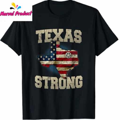 Texas Strong US Flag Map Patriotic Shirt