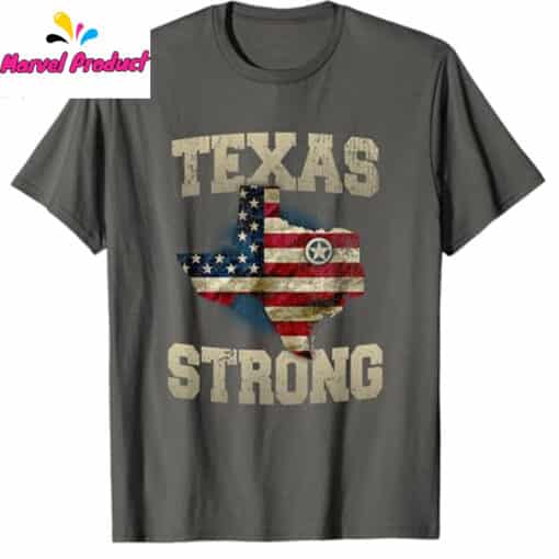 Texas Strong US Flag Map Patriotic Shirt - Image 2