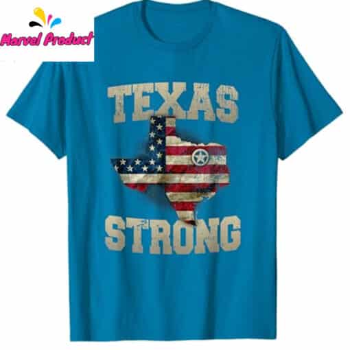 Texas Strong US Flag Map Patriotic Shirt - Image 3