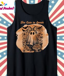 Too Cute to Spook Ghost Shirt Tank Top Black