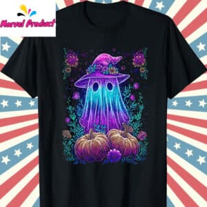 Trendy Halloween Ghost Neon Shirt T Shirt Black