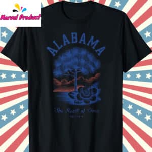 Vintage Alabama Heart of Dixi T Shirt Black