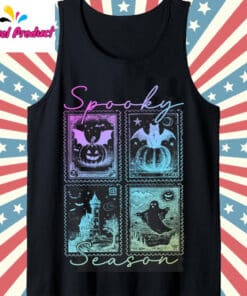 Vintage Halloween Horror Night Shirt Tank Top Black