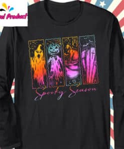 Vintage Spooky Season Shirt Long Sleeve Black 1
