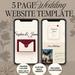 Classic Old Money Wedding Website Template Editable Neutral Canva Site with RSVP and Countdown 4